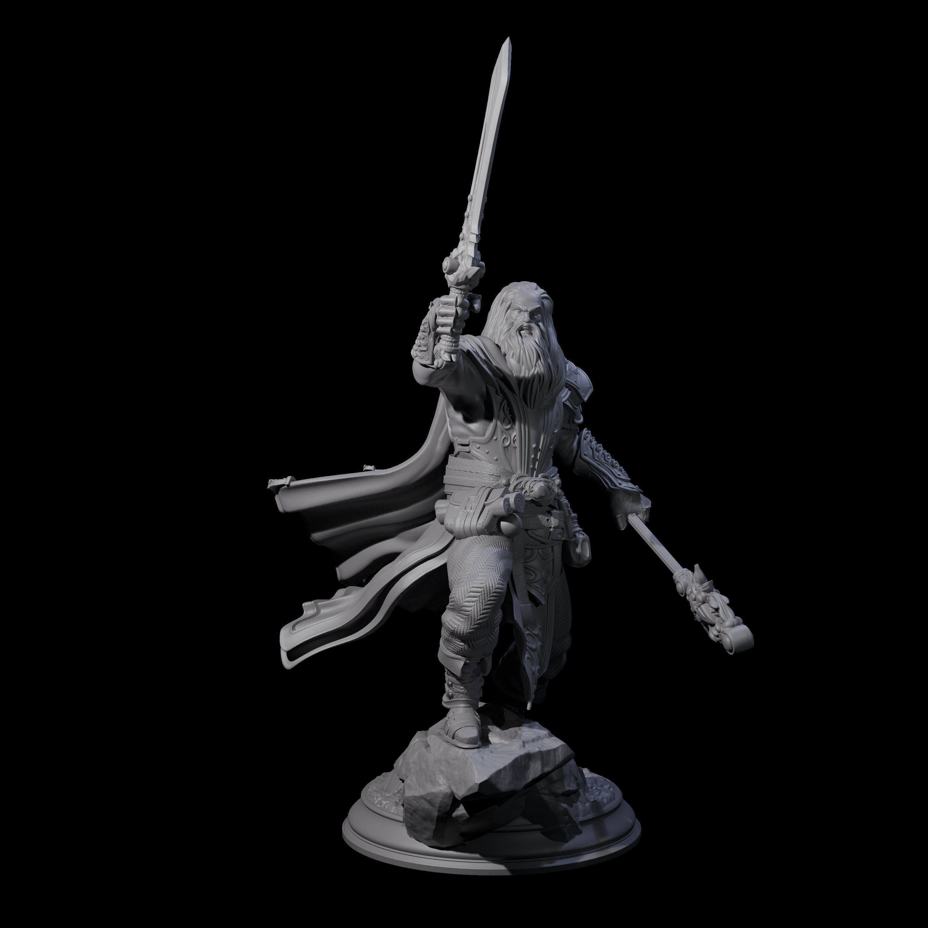 Stalwart Battle Wizard Miniature for Dungeons and Dragons, Pathfinder or other TTRPGs