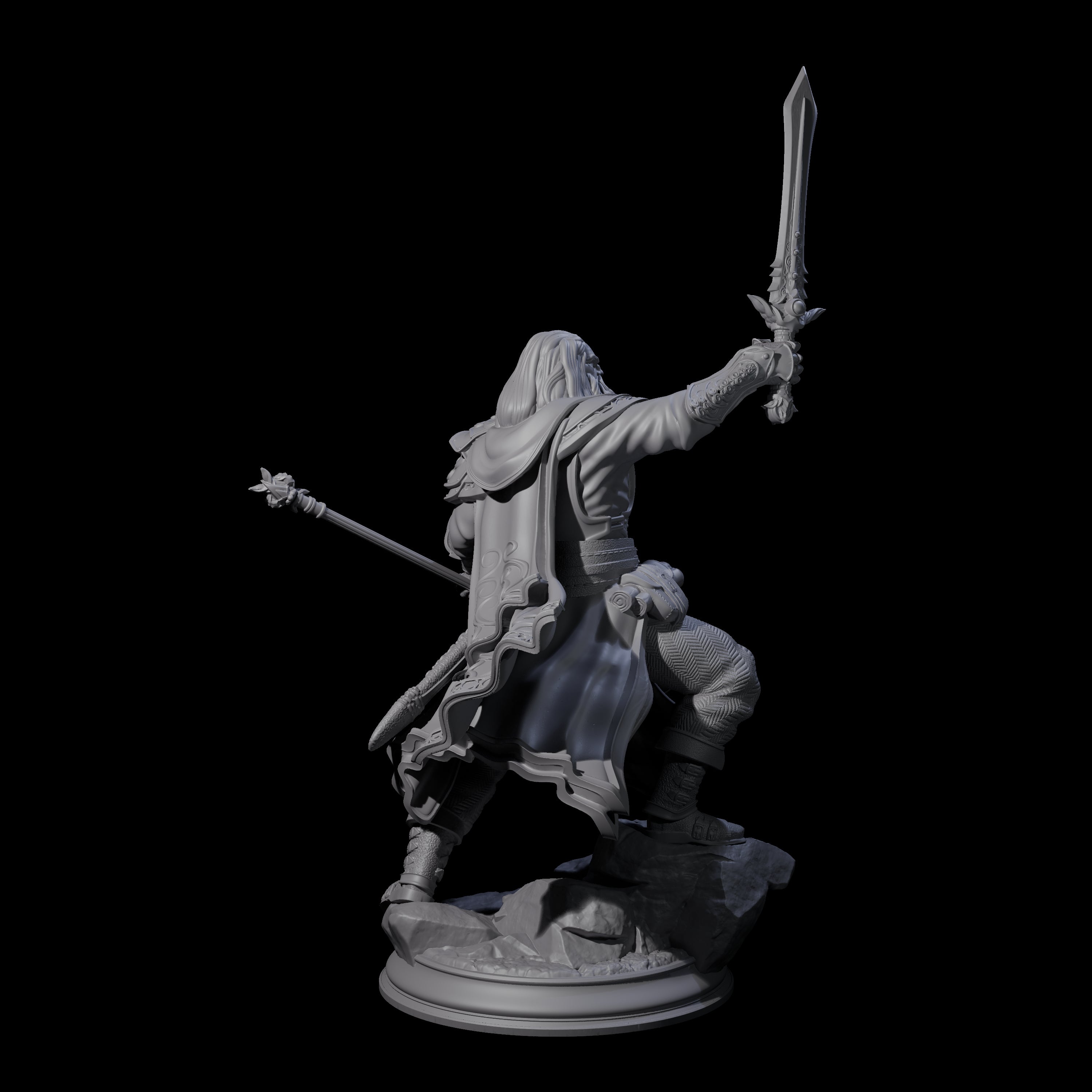 Stalwart Battle Wizard Miniature for Dungeons and Dragons, Pathfinder or other TTRPGs