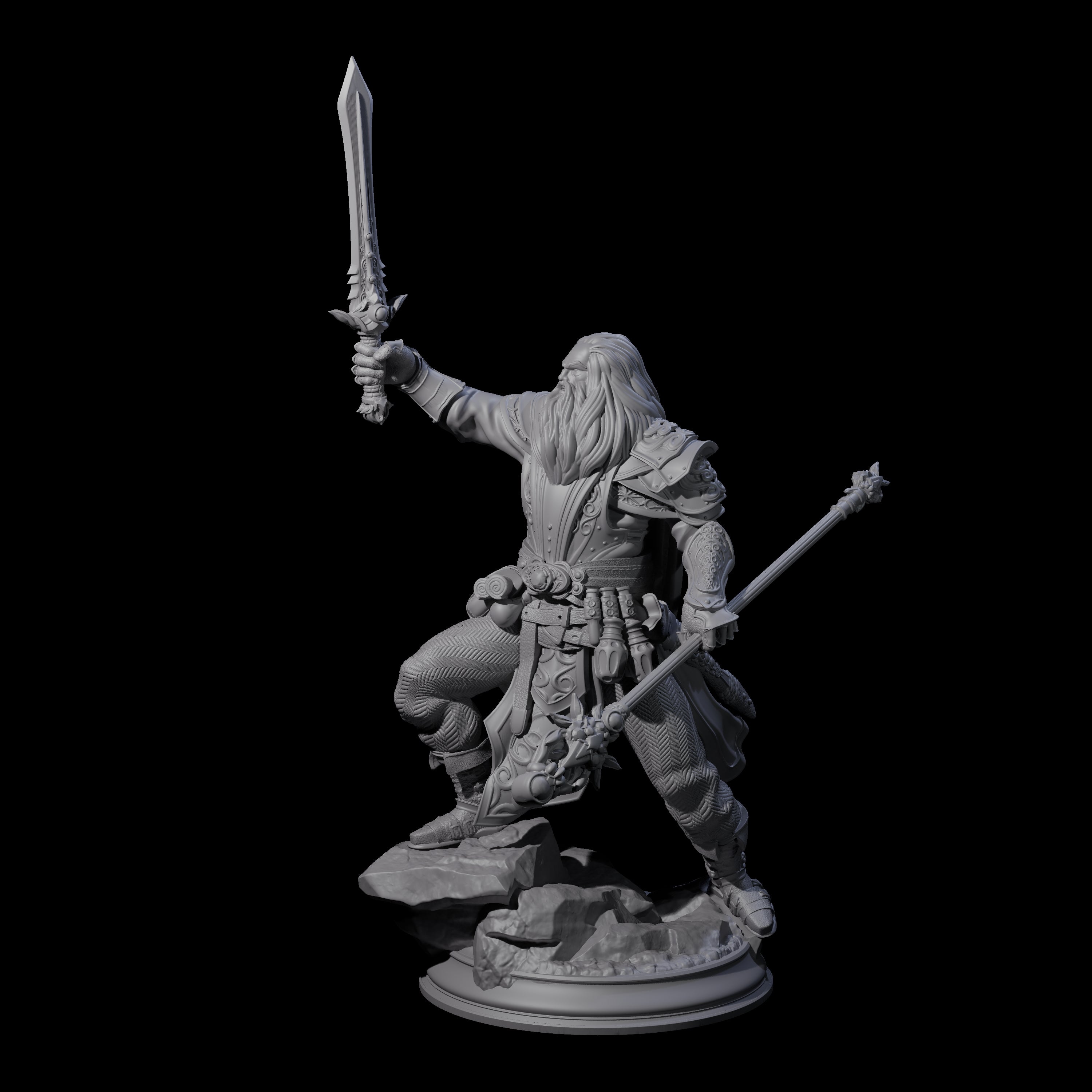 Stalwart Battle Wizard Miniature for Dungeons and Dragons, Pathfinder or other TTRPGs