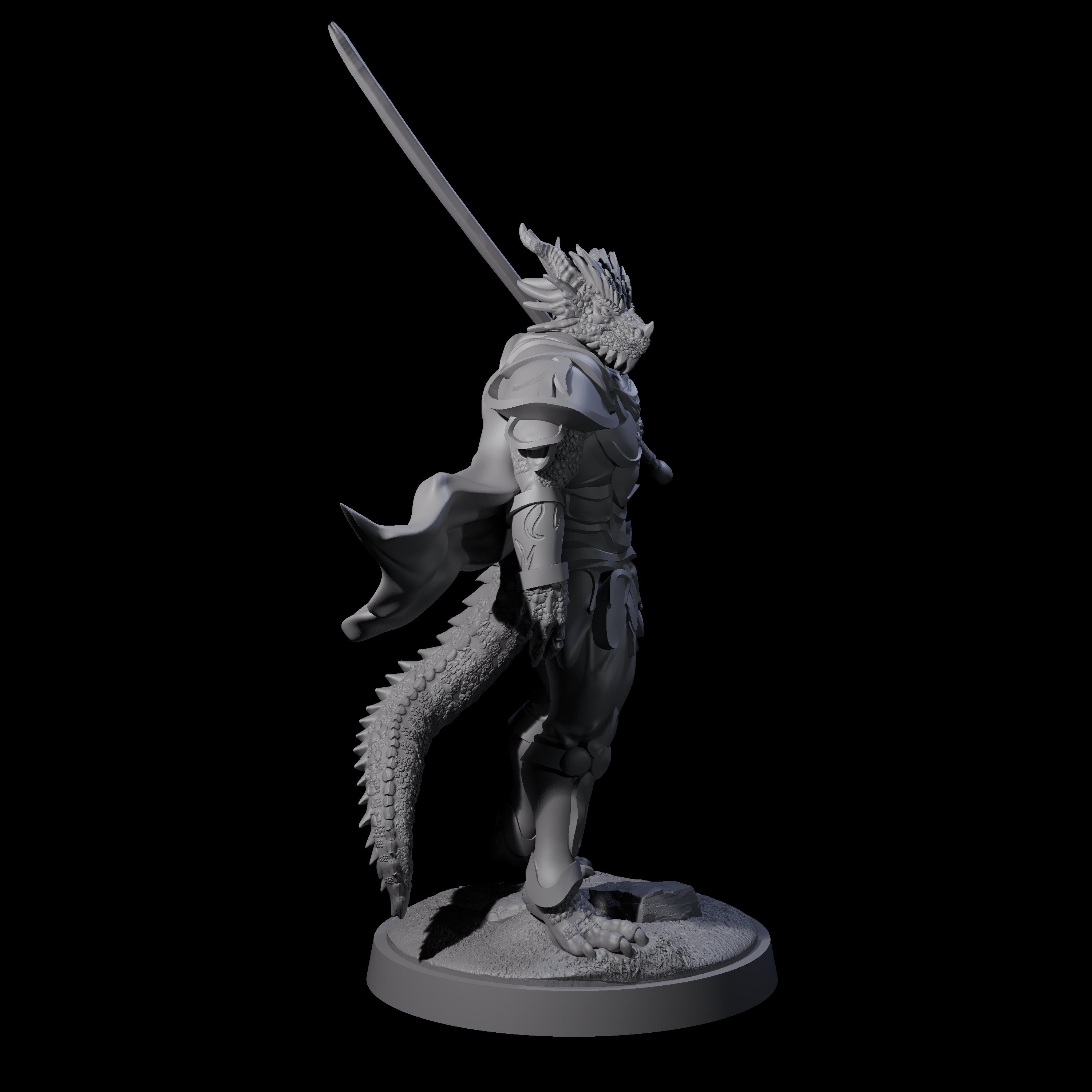 Stalwart Dragonborn Crusader Miniature for Dungeons and Dragons, Pathfinder or other TTRPGs
