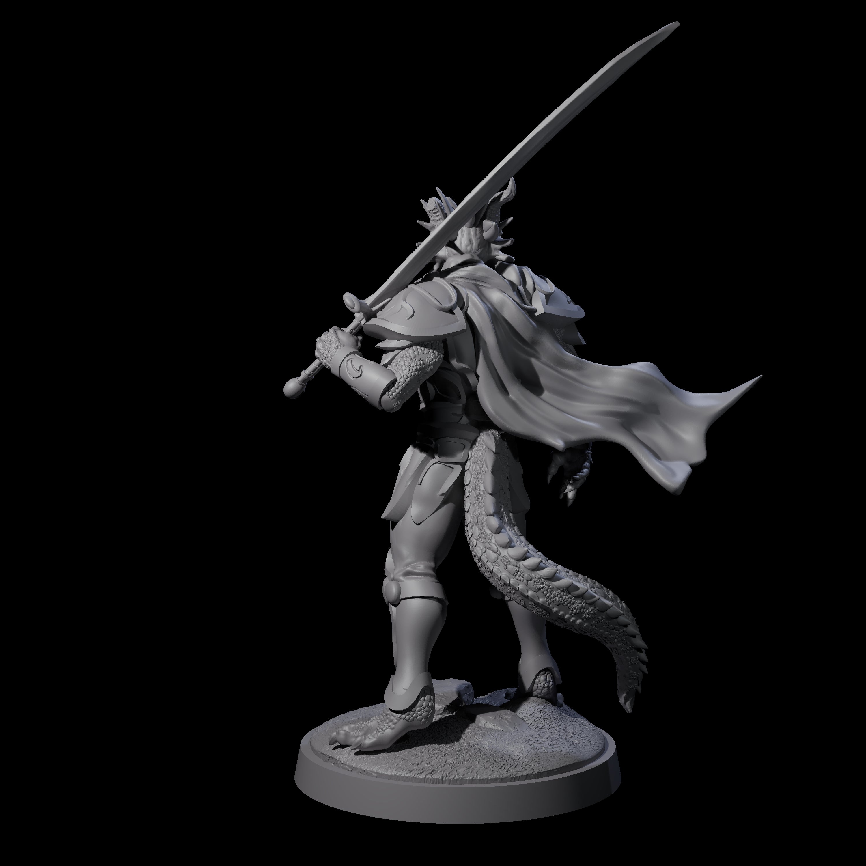 Stalwart Dragonborn Crusader Miniature for Dungeons and Dragons, Pathfinder or other TTRPGs