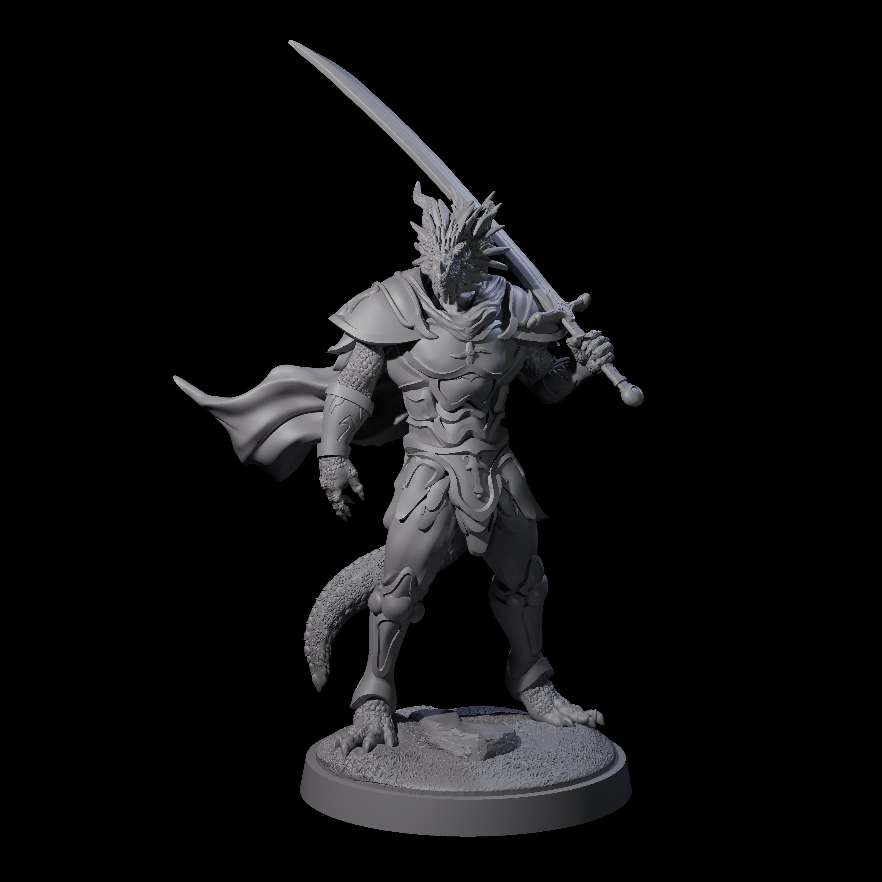 Stalwart Dragonborn Crusader Miniature for Dungeons and Dragons, Pathfinder or other TTRPGs