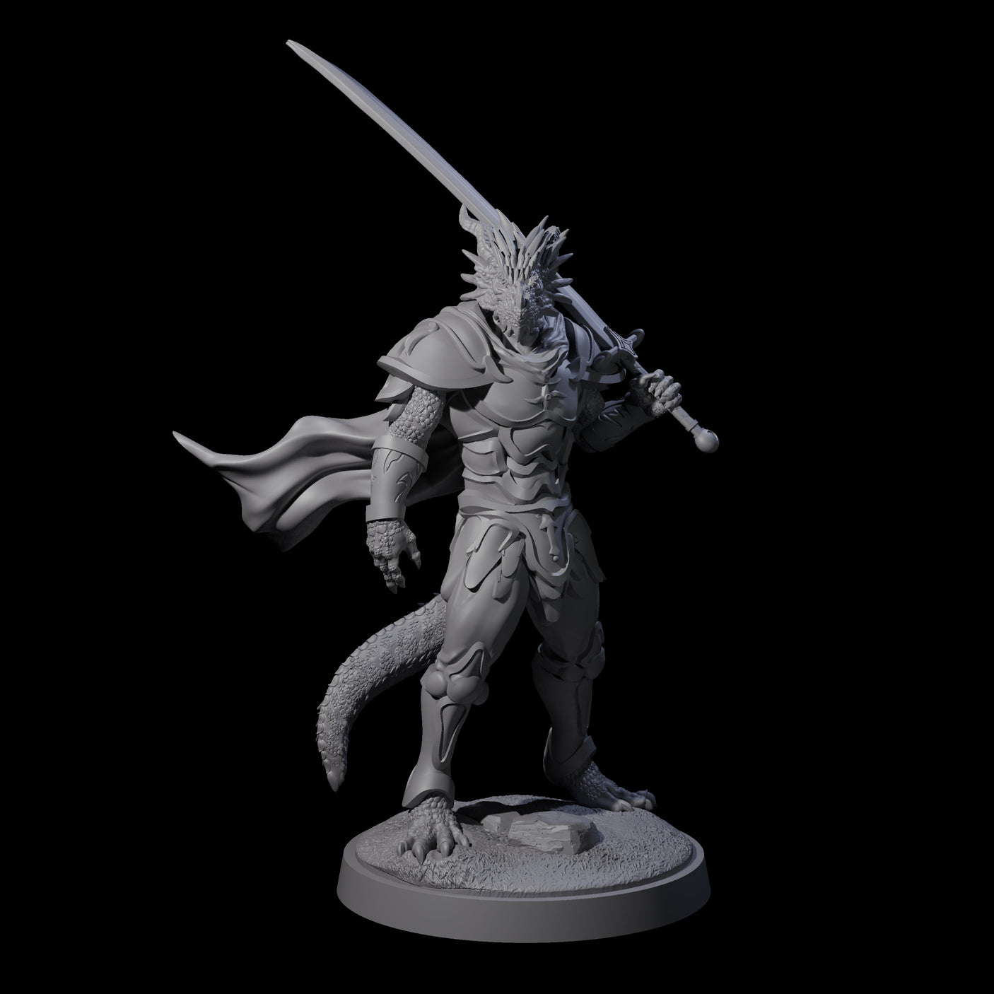Stalwart Dragonborn Crusader Miniature for Dungeons and Dragons, Pathfinder or other TTRPGs