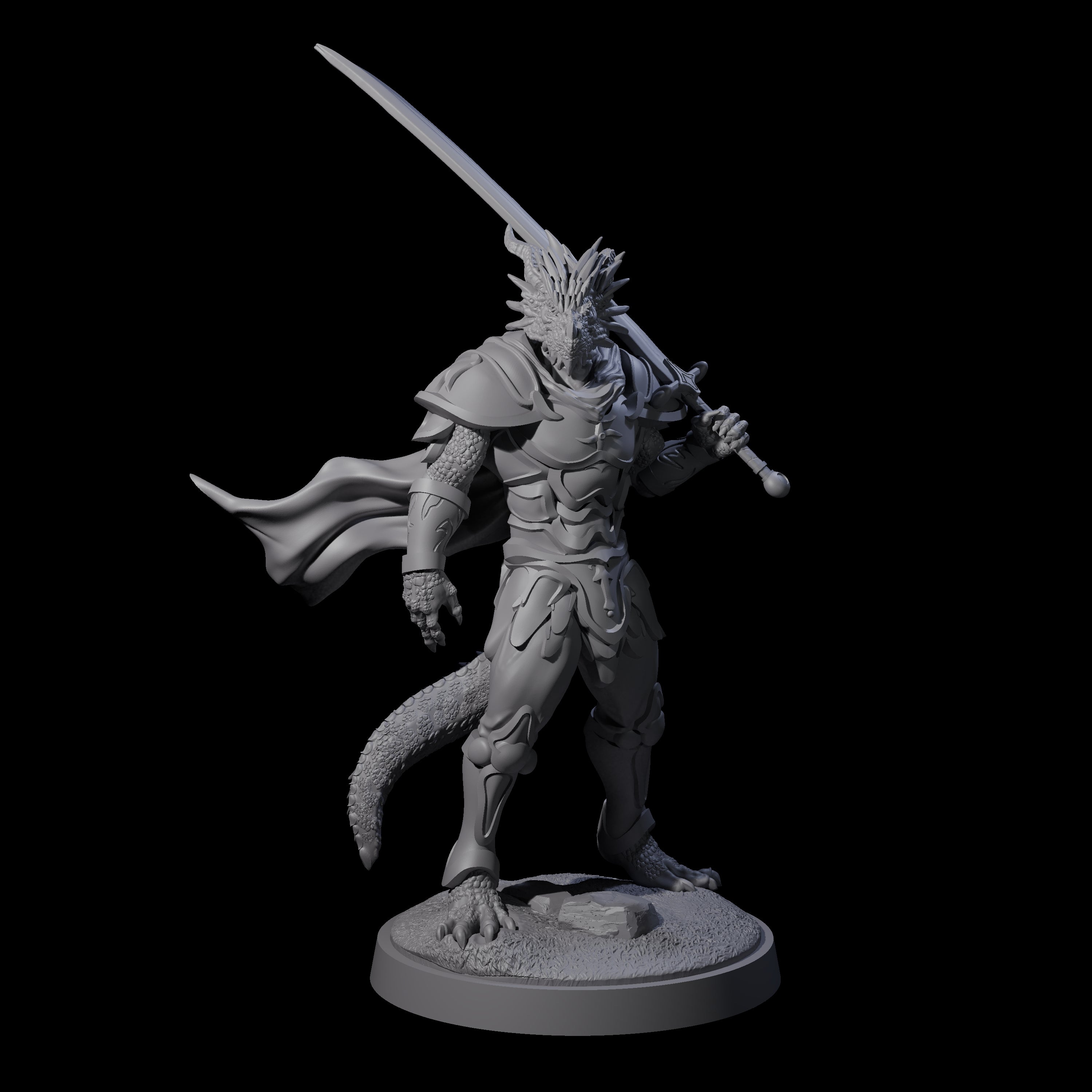 Stalwart Dragonborn Crusader Miniature for Dungeons and Dragons, Pathfinder or other TTRPGs