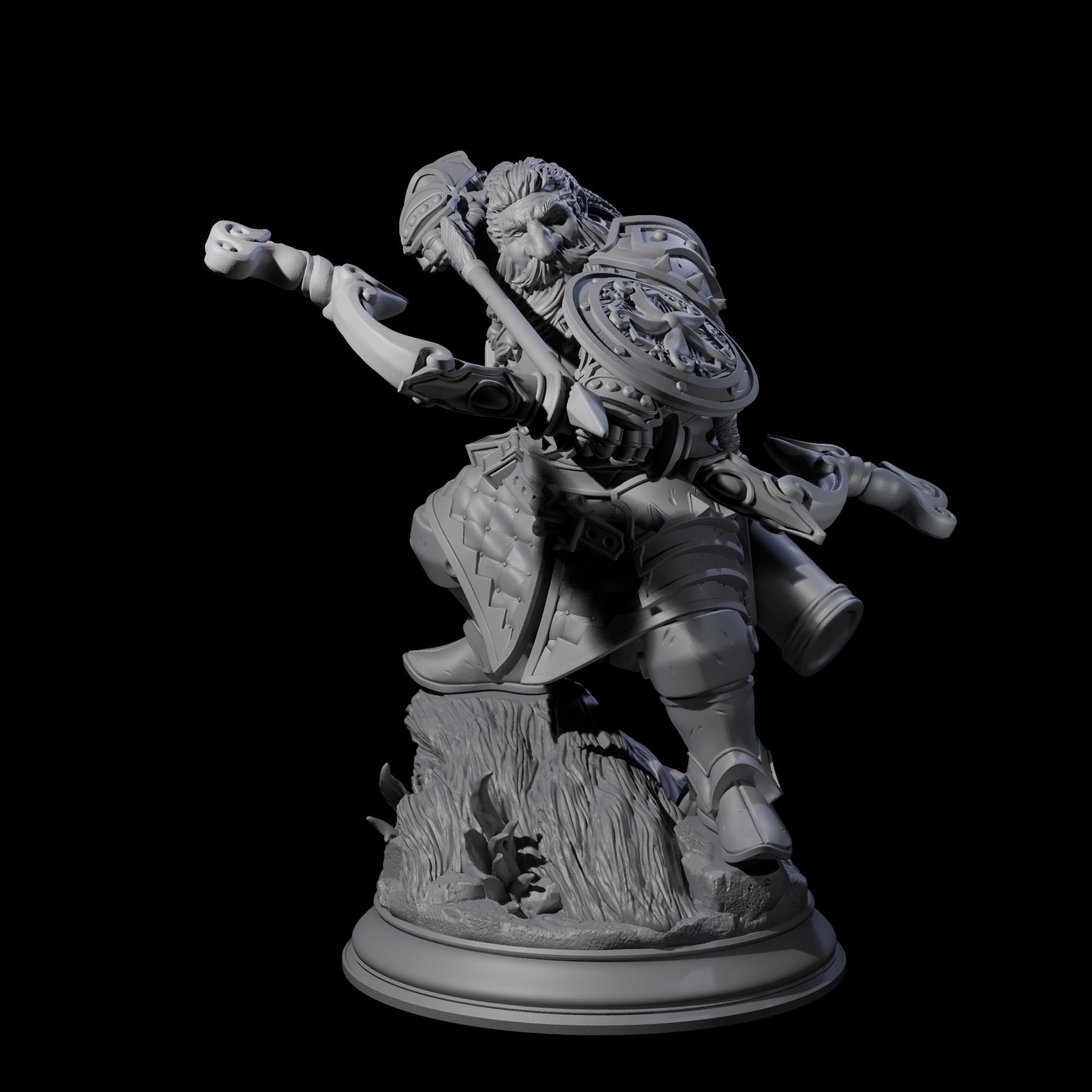 Stalwart Dwarf Warrior Miniature for Dungeons and Dragons, Pathfinder or other TTRPGs