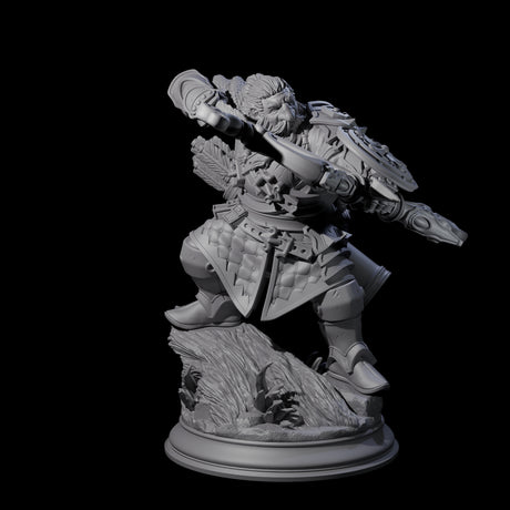 Stalwart Dwarf Warrior Miniature for Dungeons and Dragons, Pathfinder or other TTRPGs