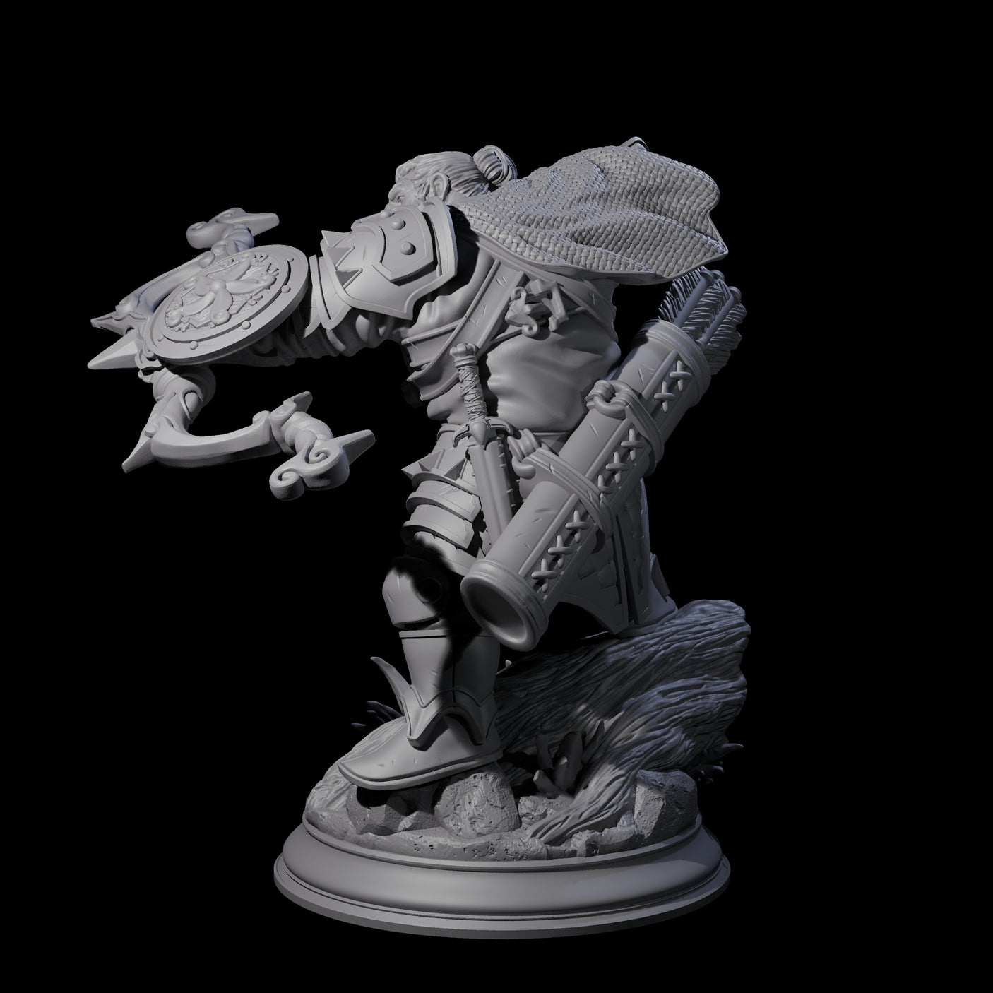 Stalwart Dwarf Warrior Miniature for Dungeons and Dragons, Pathfinder or other TTRPGs