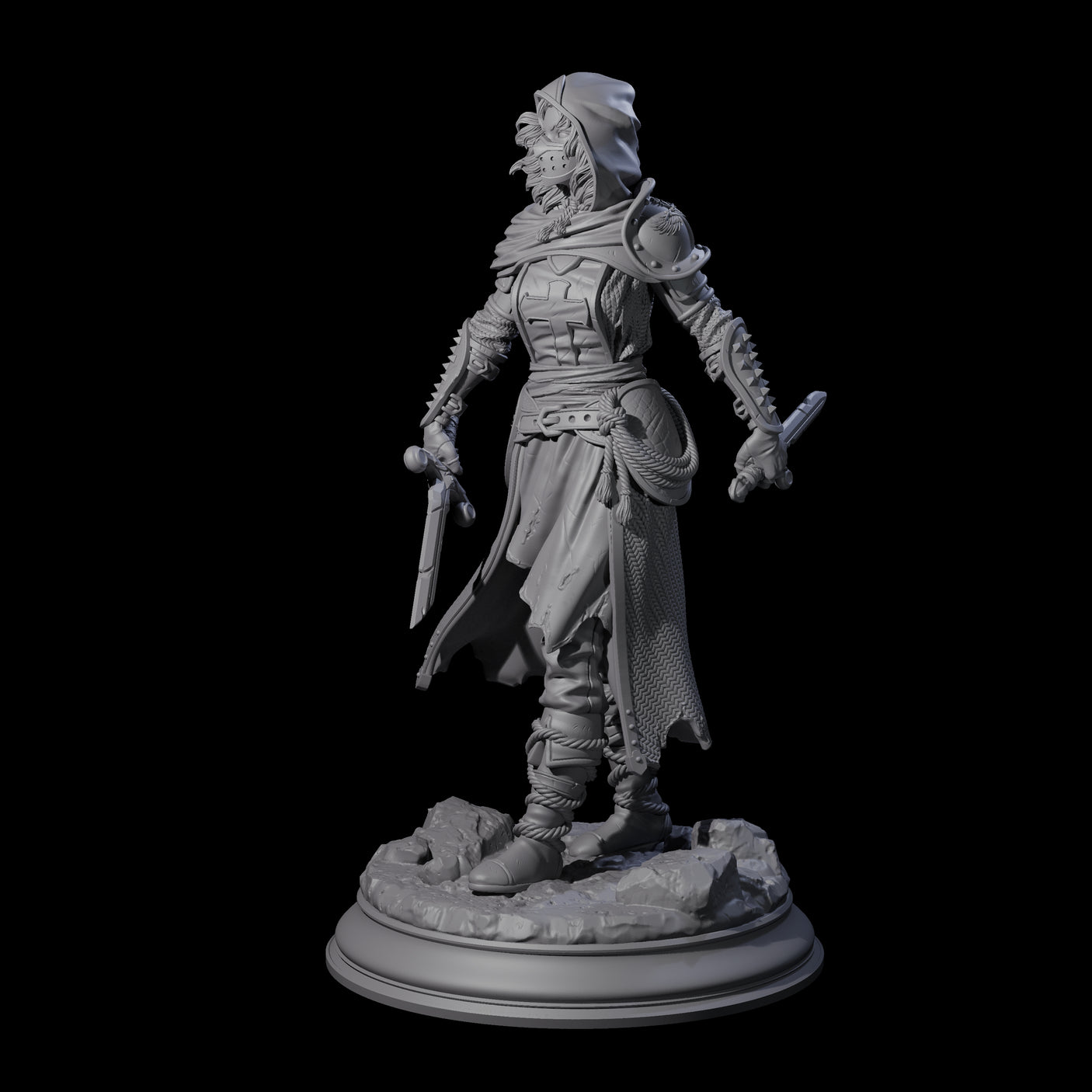 Stalwart Human Paladin Miniature for Dungeons and Dragons, Pathfinder or other TTRPGs