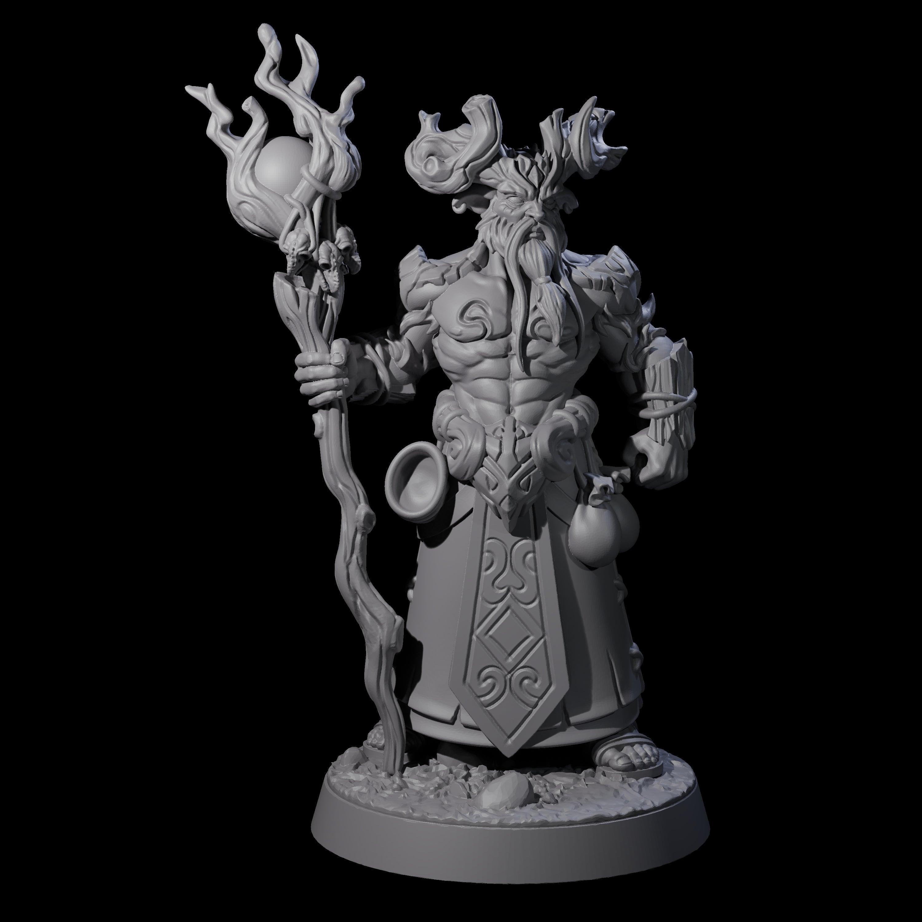 Stalwart Woodland Saytr Druid Miniature for Dungeons and Dragons, Pathfinder or other TTRPGs