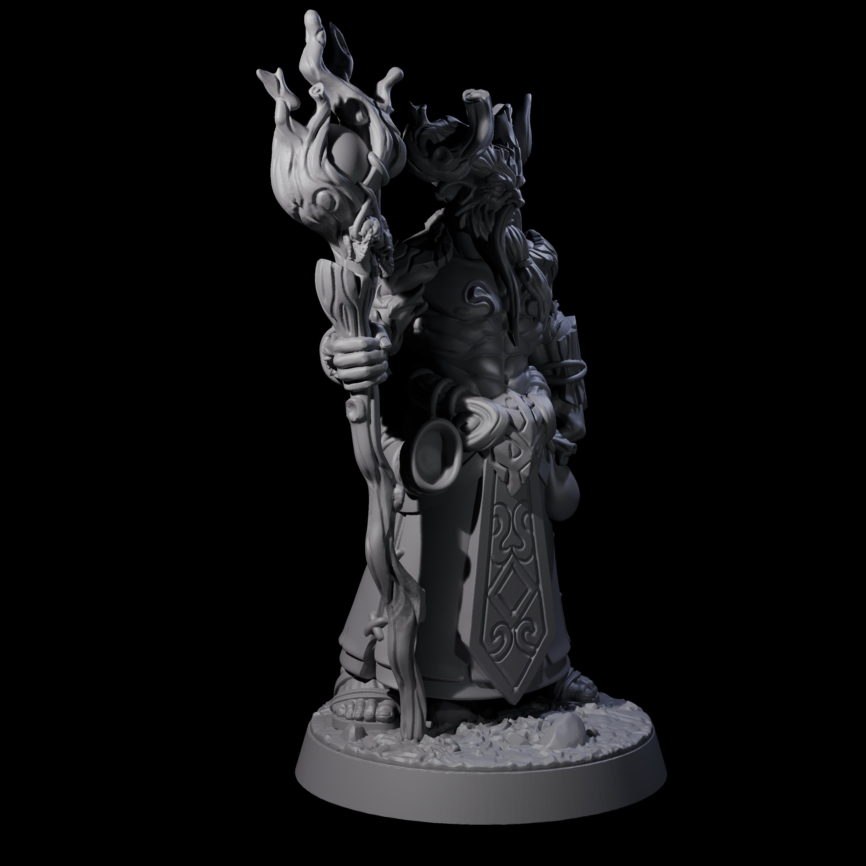 Stalwart Woodland Saytr Druid Miniature for Dungeons and Dragons, Pathfinder or other TTRPGs