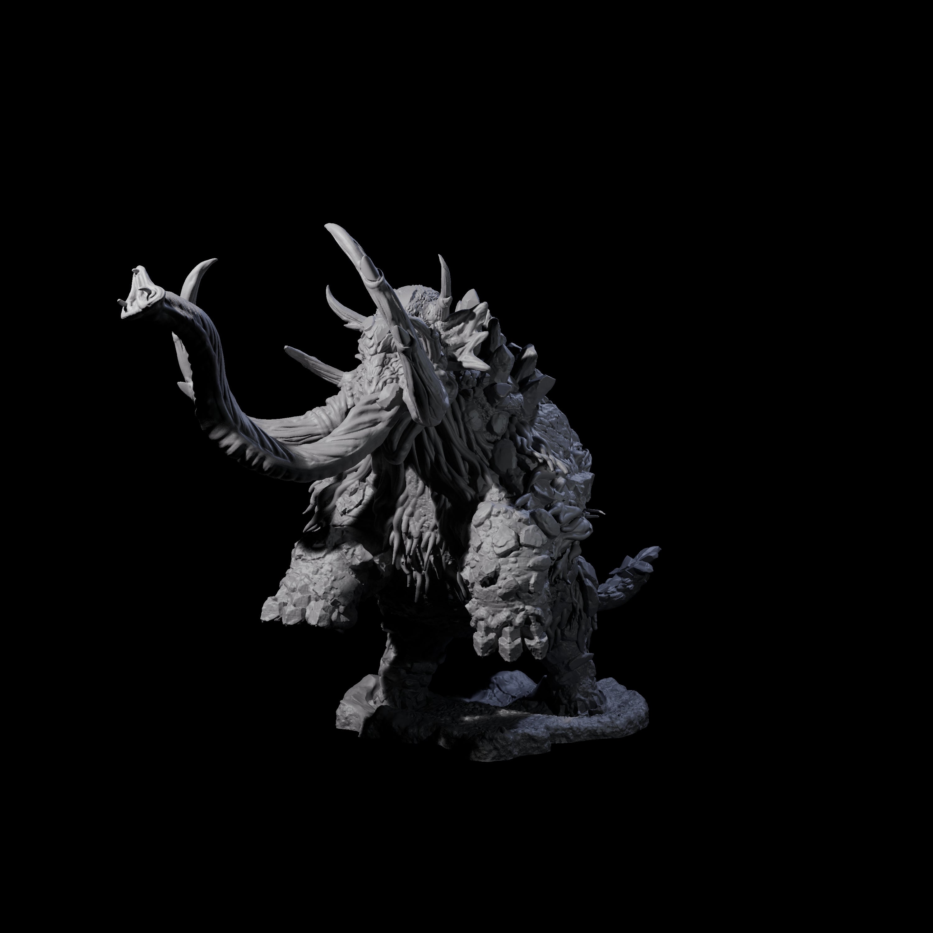 Stampeding Stone Elephant Miniature for Dungeons and Dragons, Pathfinder or other TTRPGs