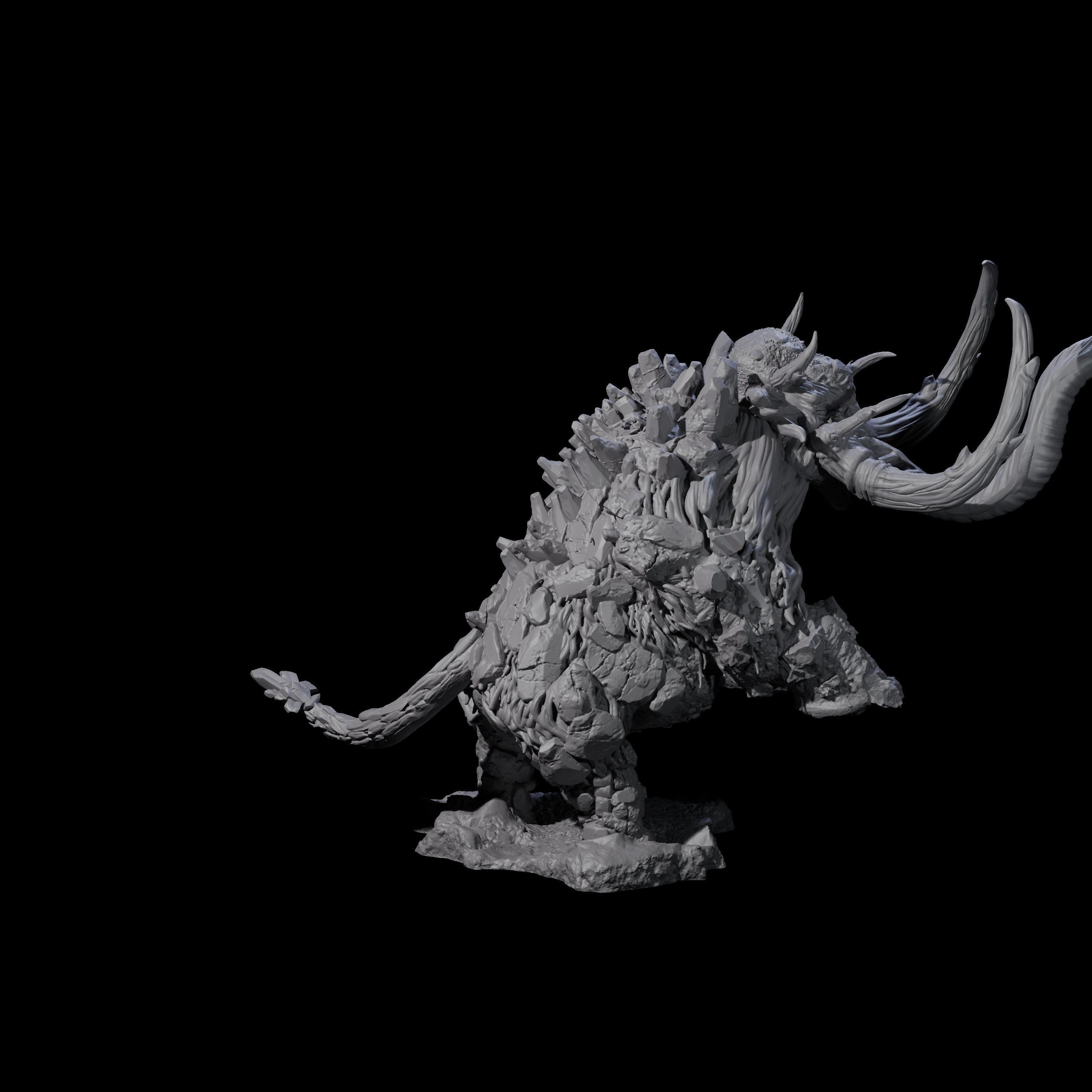 Stampeding Stone Elephant Miniature for Dungeons and Dragons, Pathfinder or other TTRPGs
