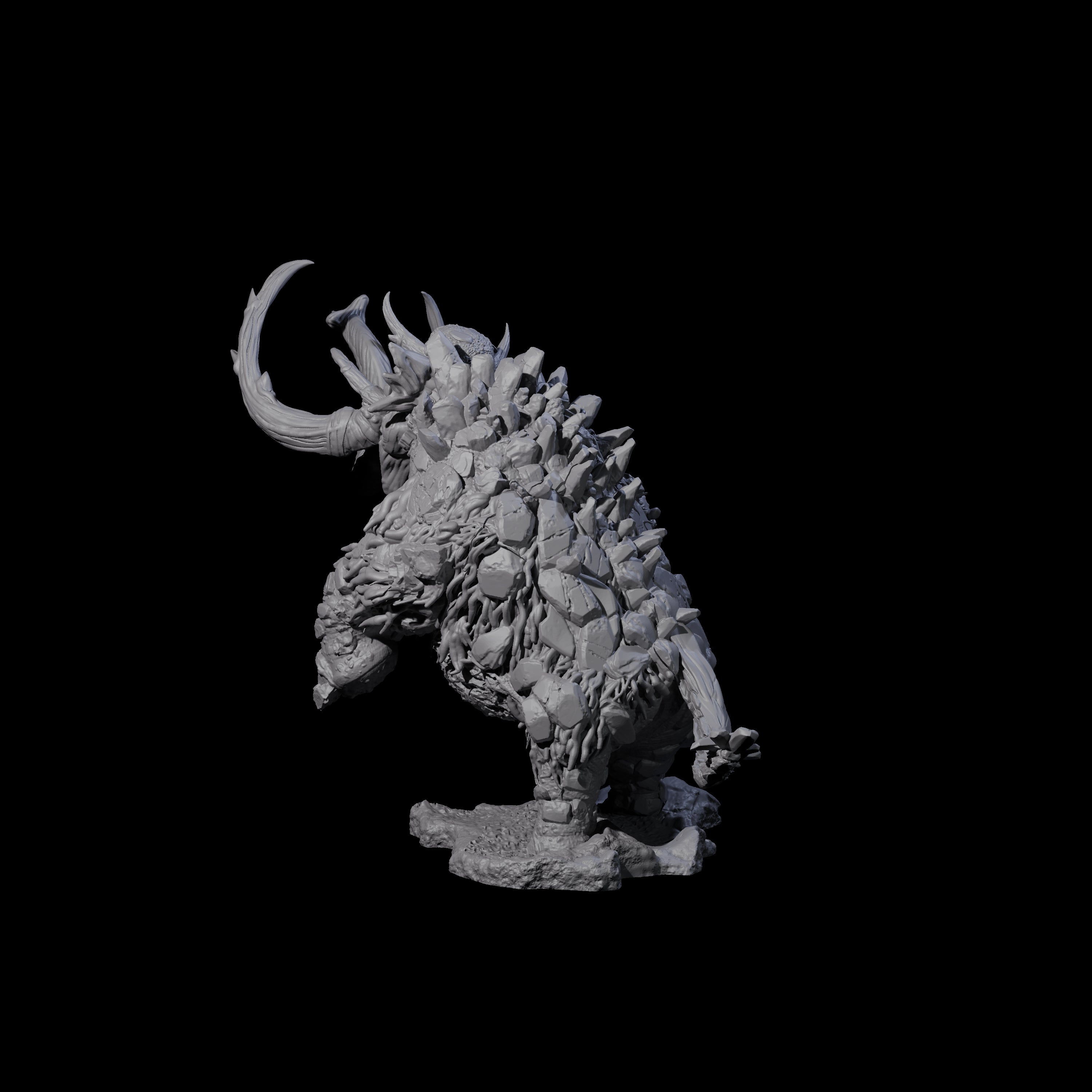Stampeding Stone Elephant Miniature for Dungeons and Dragons, Pathfinder or other TTRPGs