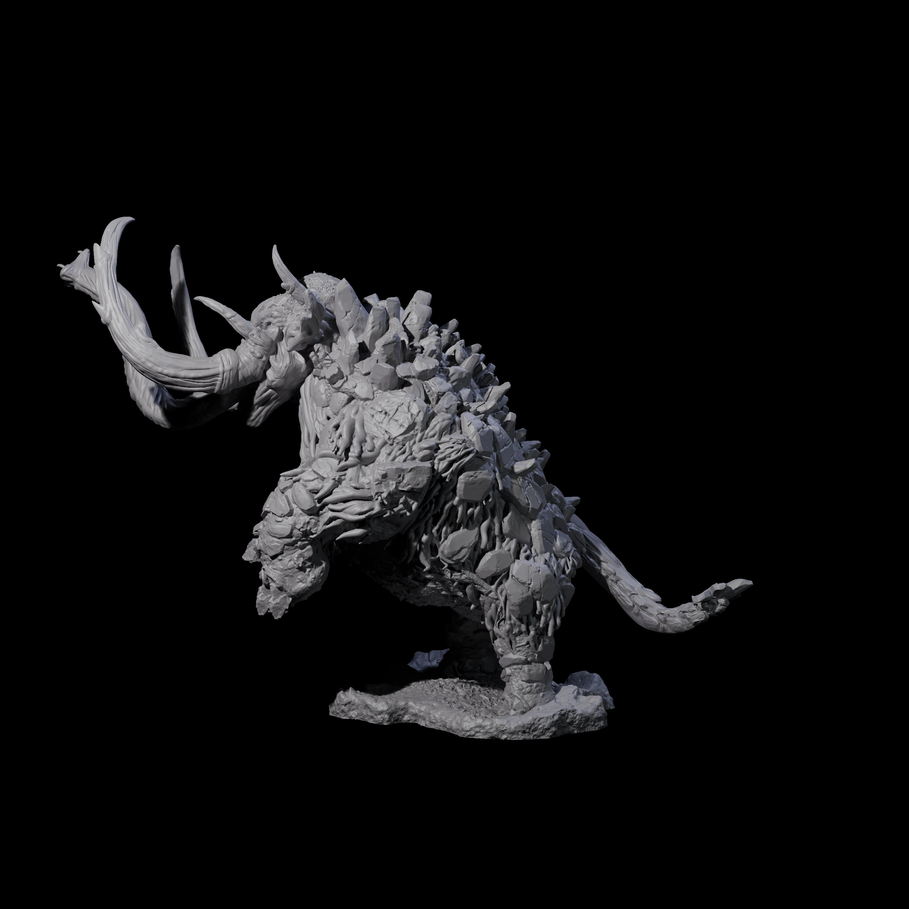 Stampeding Stone Elephant Miniature for Dungeons and Dragons, Pathfinder or other TTRPGs