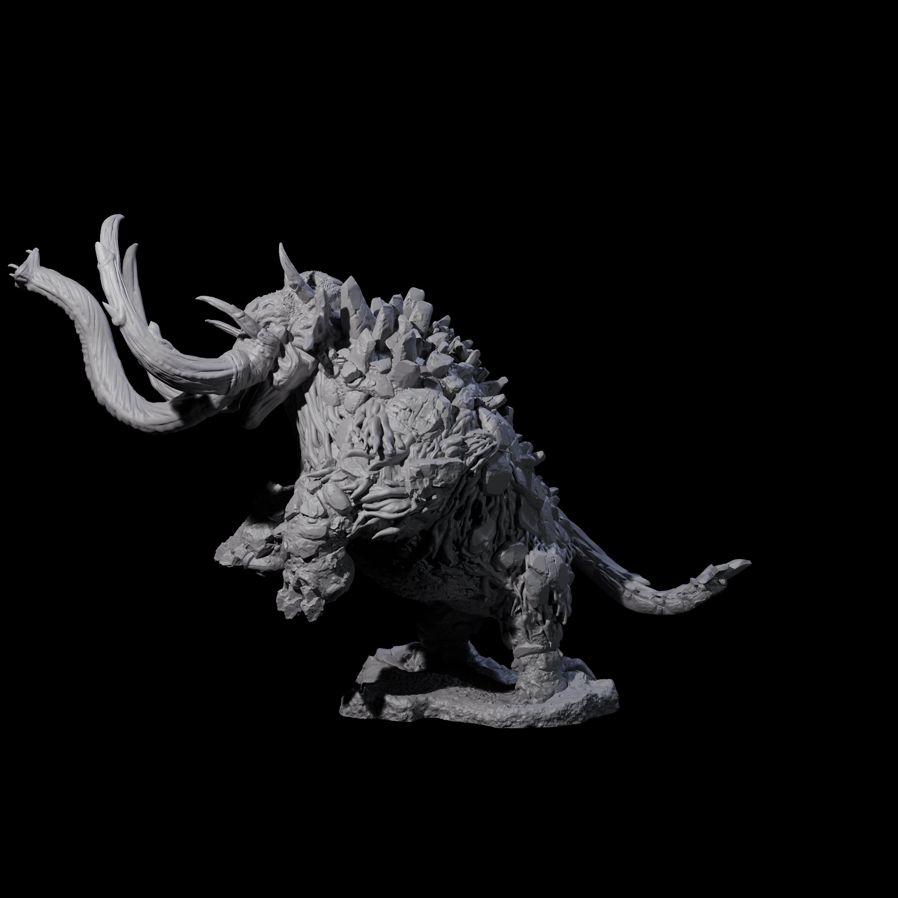 Stampeding Stone Elephant Miniature for Dungeons and Dragons, Pathfinder or other TTRPGs