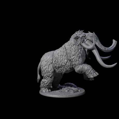 Stampeding Wooly Mammoth Miniature for Dungeons and Dragons, Pathfinder or other TTRPGs