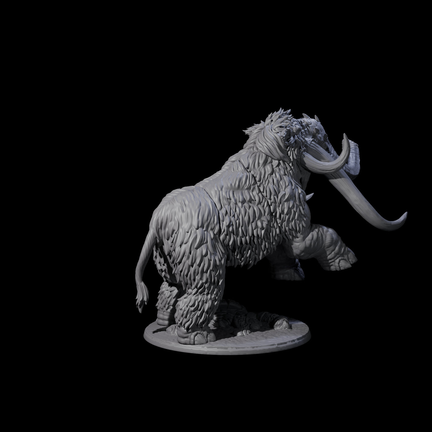 Stampeding Wooly Mammoth Miniature for Dungeons and Dragons, Pathfinder or other TTRPGs