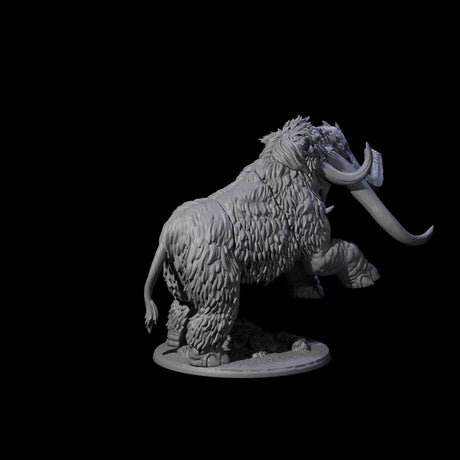 Stampeding Wooly Mammoth Miniature for Dungeons and Dragons, Pathfinder or other TTRPGs