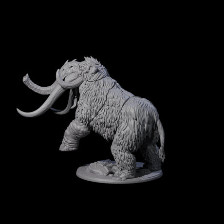 Stampeding Wooly Mammoth Miniature for Dungeons and Dragons, Pathfinder or other TTRPGs
