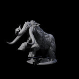 Stampeding Wooly Mammoth Miniature for Dungeons and Dragons, Pathfinder or other TTRPGs