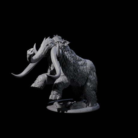 Stampeding Wooly Mammoth Miniature for Dungeons and Dragons, Pathfinder or other TTRPGs