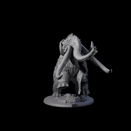 Stampeding Wooly Mammoth Miniature for Dungeons and Dragons, Pathfinder or other TTRPGs