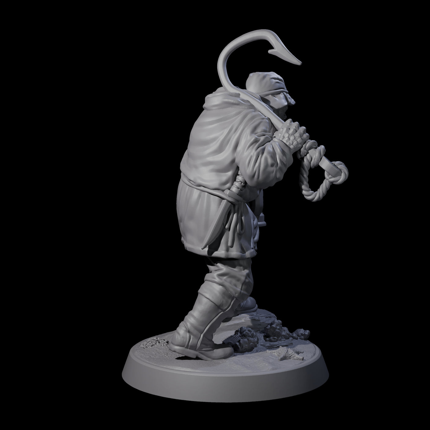 Staring Human Fisherman Miniature for Dungeons and Dragons, Pathfinder or other TTRPGs