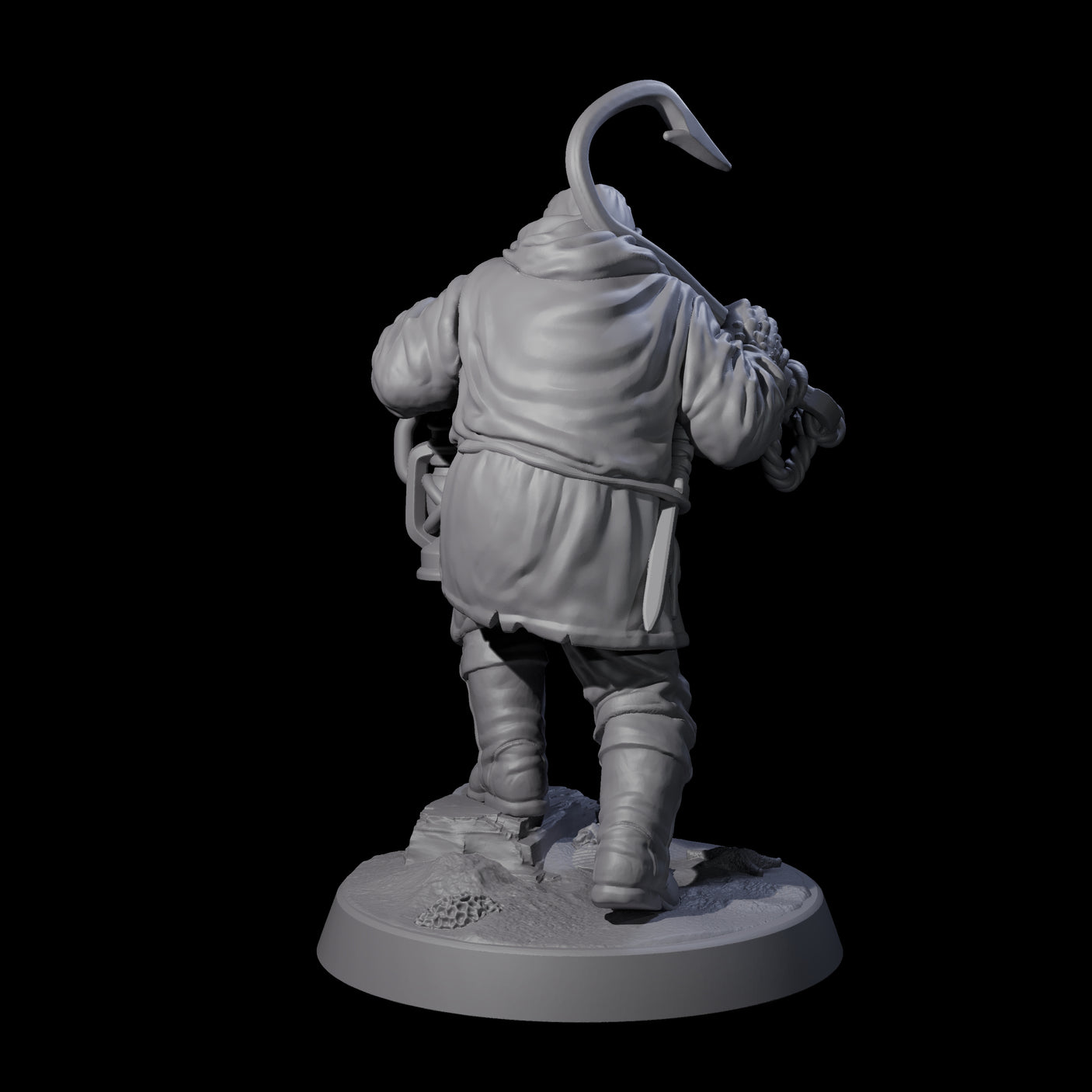 Staring Human Fisherman Miniature for Dungeons and Dragons, Pathfinder or other TTRPGs