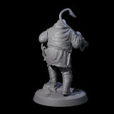 Staring Human Fisherman Miniature for Dungeons and Dragons, Pathfinder or other TTRPGs