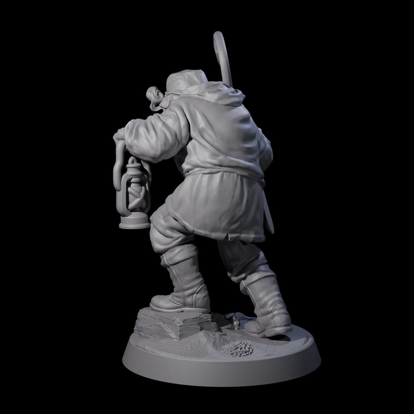Staring Human Fisherman Miniature for Dungeons and Dragons, Pathfinder or other TTRPGs