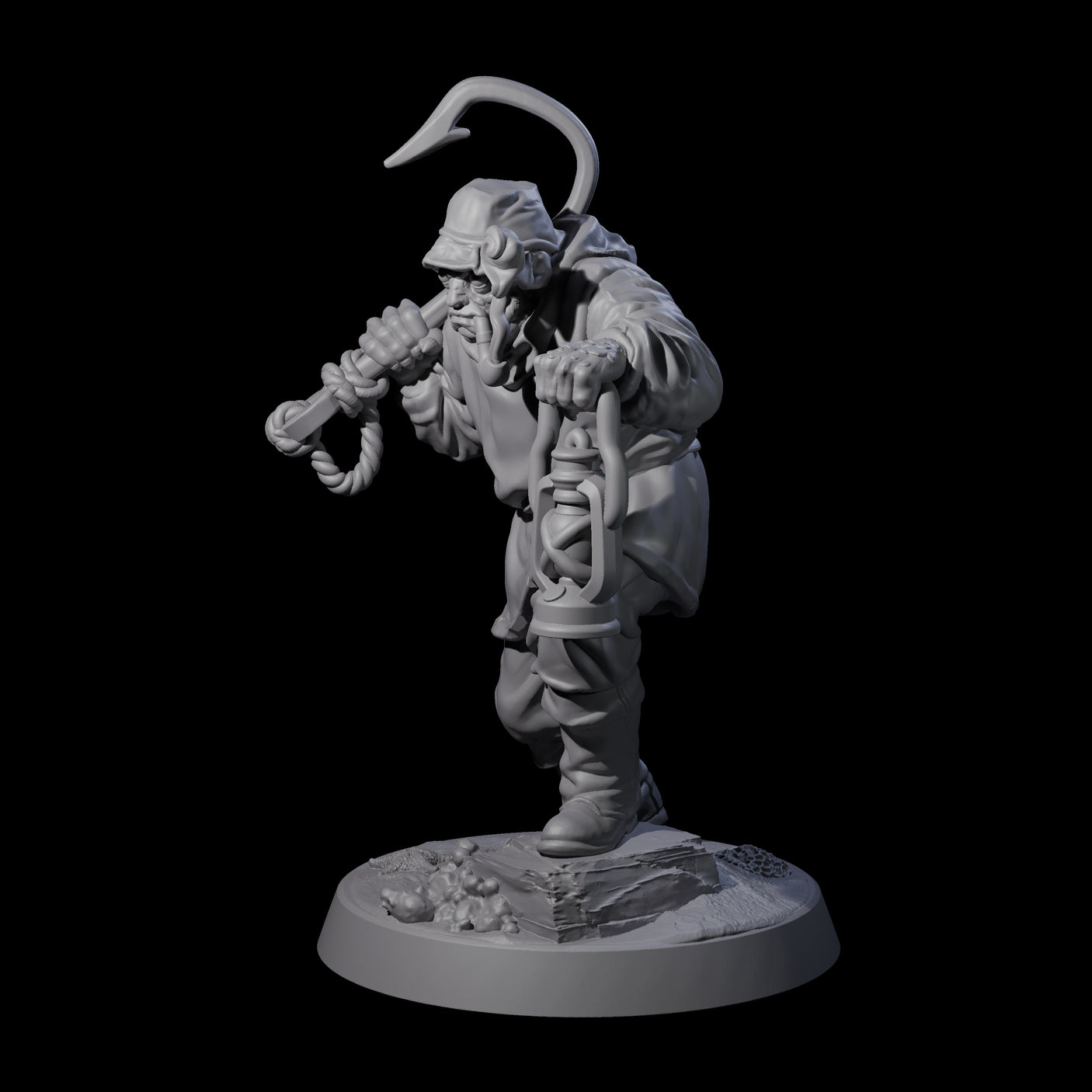 Staring Human Fisherman Miniature for Dungeons and Dragons, Pathfinder or other TTRPGs