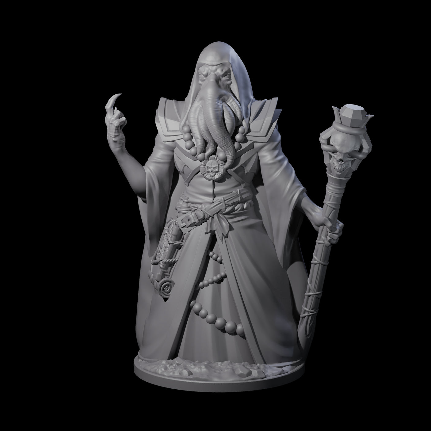 Staring Mind Flayer Arcanist Miniature for Dungeons and Dragons, Pathfinder or other TTRPGs