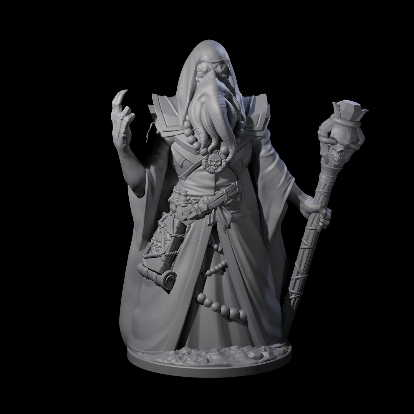 Staring Mind Flayer Arcanist Miniature for Dungeons and Dragons, Pathfinder or other TTRPGs