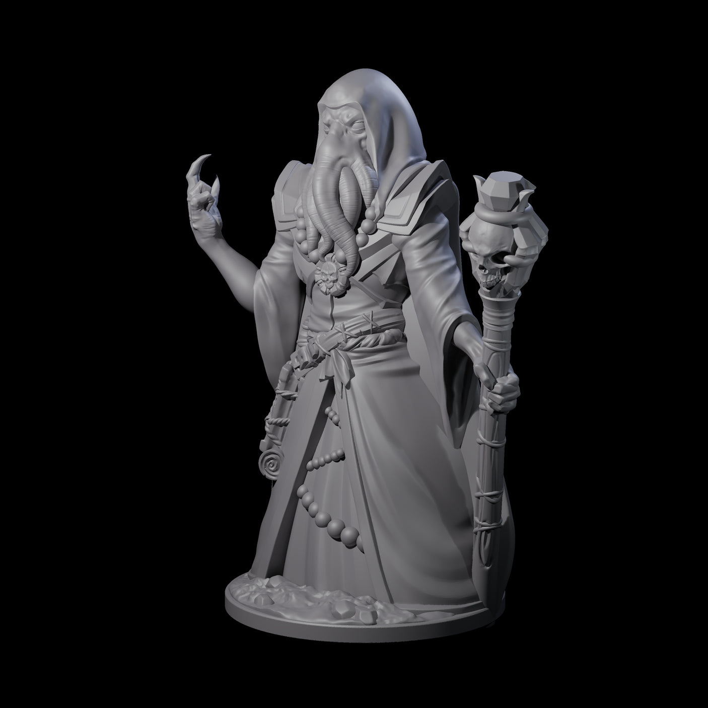 Staring Mind Flayer Arcanist Miniature for Dungeons and Dragons, Pathfinder or other TTRPGs