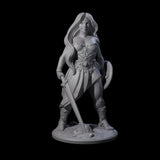 Statuesque Human Amazon Warrior Miniature for Dungeons and Dragons, Pathfinder or other TTRPGs
