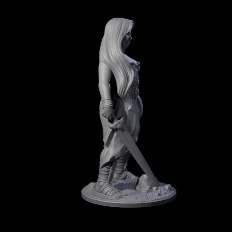 Statuesque Human Amazon Warrior Miniature for Dungeons and Dragons, Pathfinder or other TTRPGs
