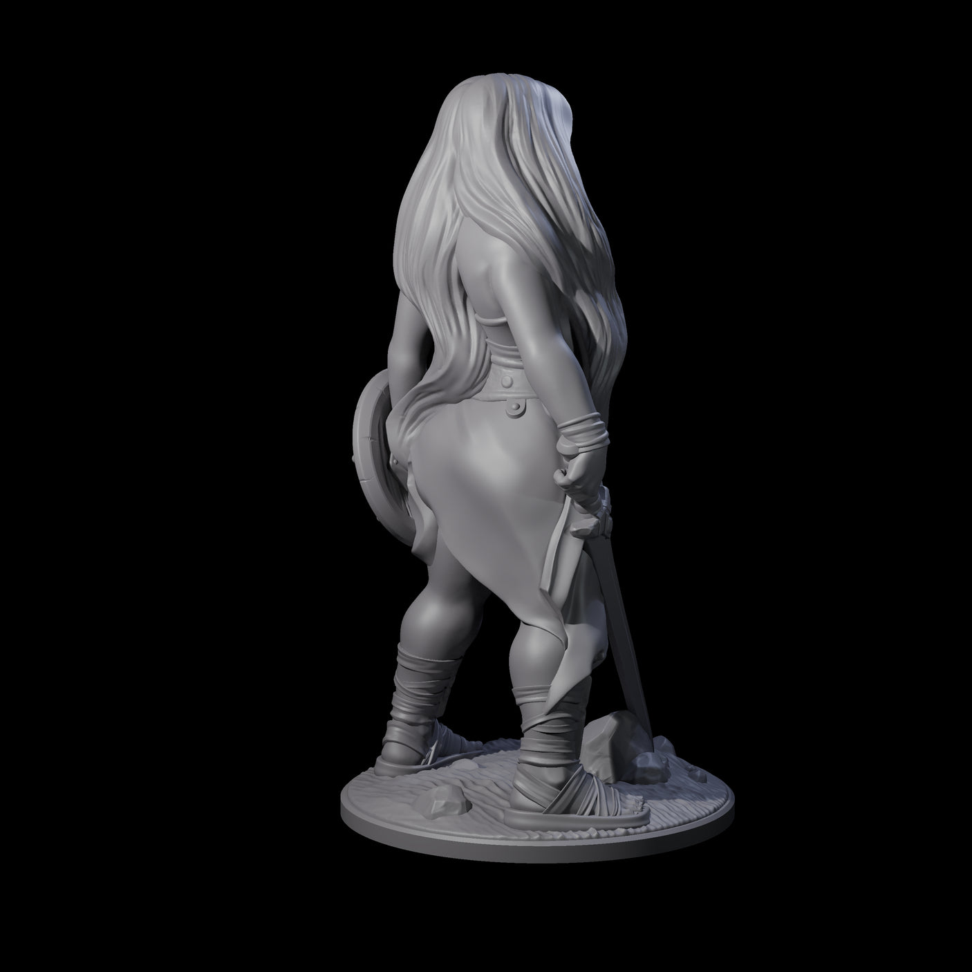 Statuesque Human Amazon Warrior Miniature for Dungeons and Dragons, Pathfinder or other TTRPGs