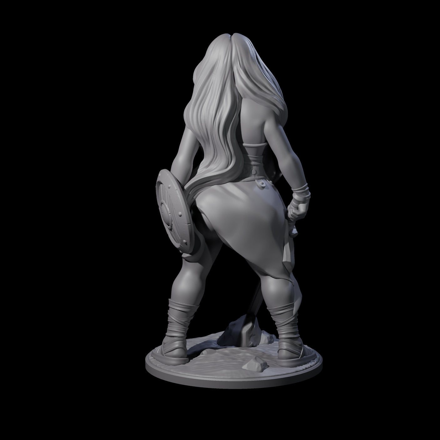 Statuesque Human Amazon Warrior Miniature for Dungeons and Dragons, Pathfinder or other TTRPGs