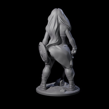 Statuesque Human Amazon Warrior Miniature for Dungeons and Dragons, Pathfinder or other TTRPGs