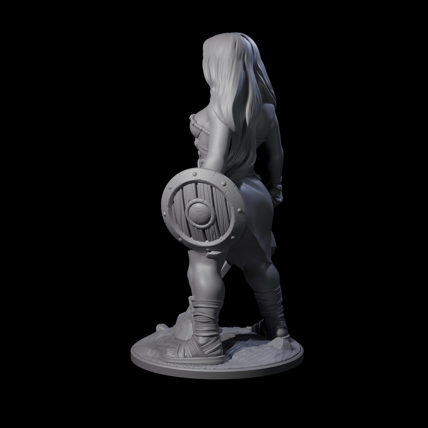 Statuesque Human Amazon Warrior Miniature for Dungeons and Dragons, Pathfinder or other TTRPGs