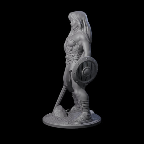 Statuesque Human Amazon Warrior Miniature for Dungeons and Dragons, Pathfinder or other TTRPGs
