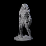 Statuesque Human Amazon Warrior Miniature for Dungeons and Dragons, Pathfinder or other TTRPGs