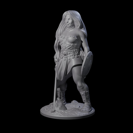 Statuesque Human Amazon Warrior Miniature for Dungeons and Dragons, Pathfinder or other TTRPGs