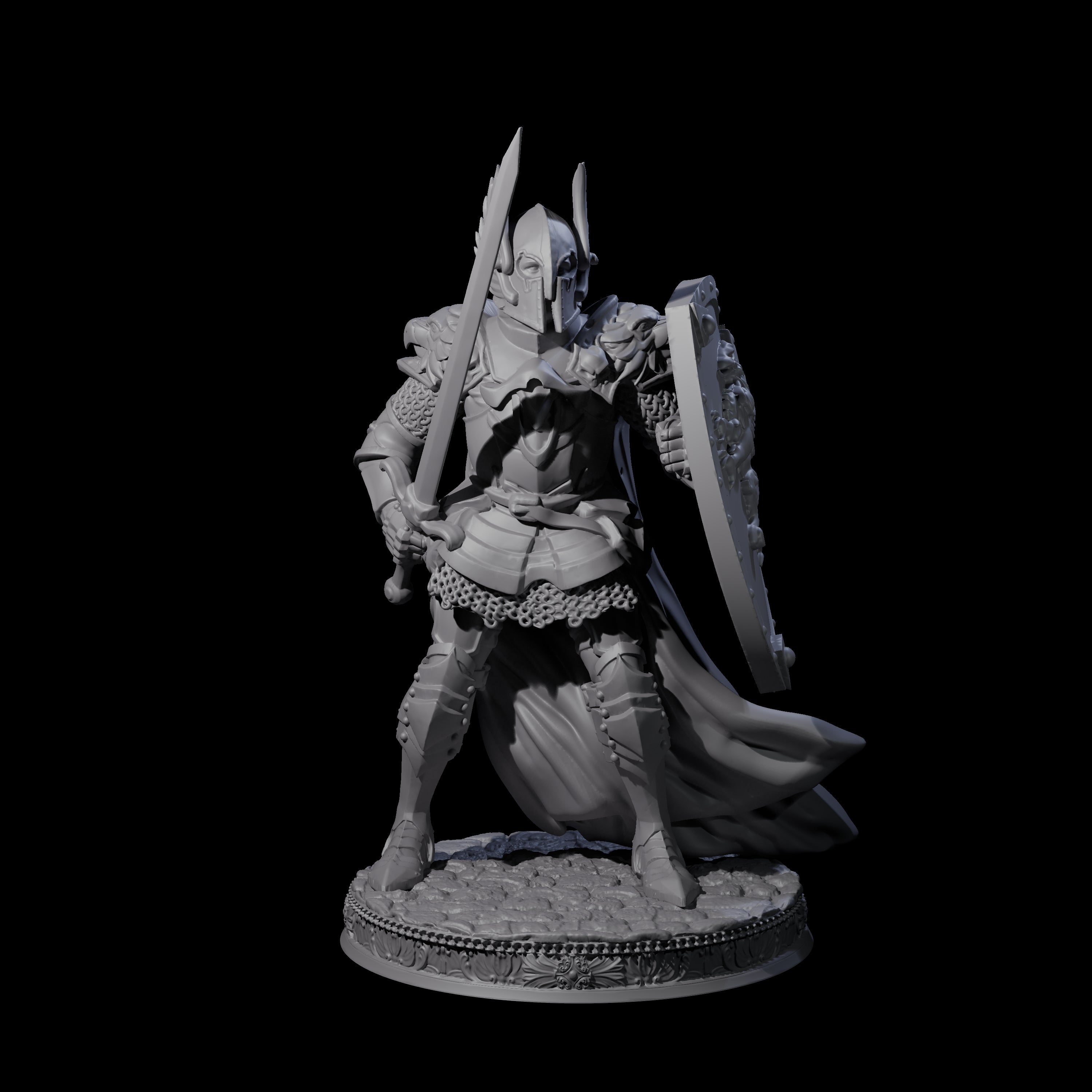 Steadfast Armoured Fighter Miniature for Dungeons and Dragons, Pathfinder or other TTRPGs