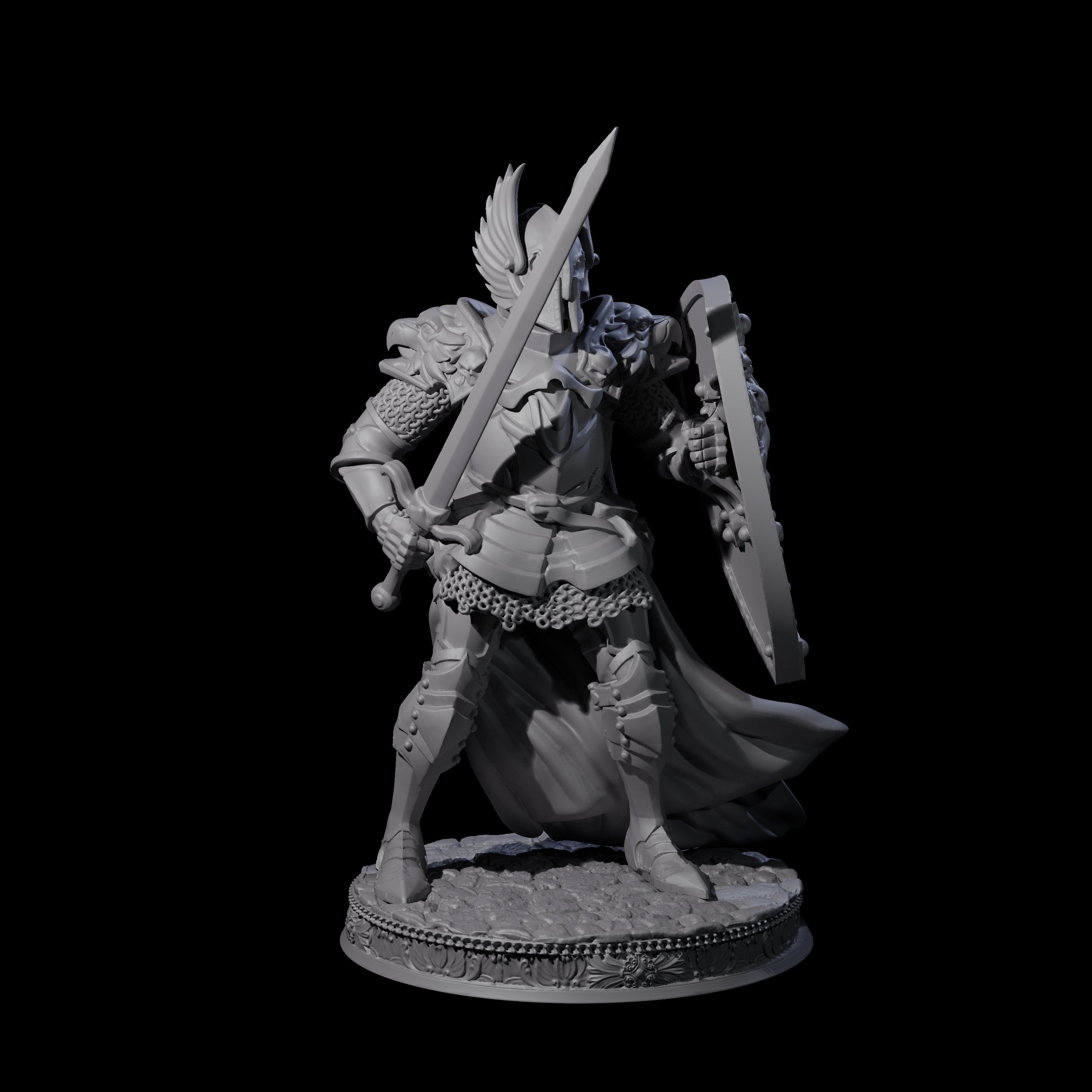 Steadfast Armoured Fighter Miniature for Dungeons and Dragons, Pathfinder or other TTRPGs