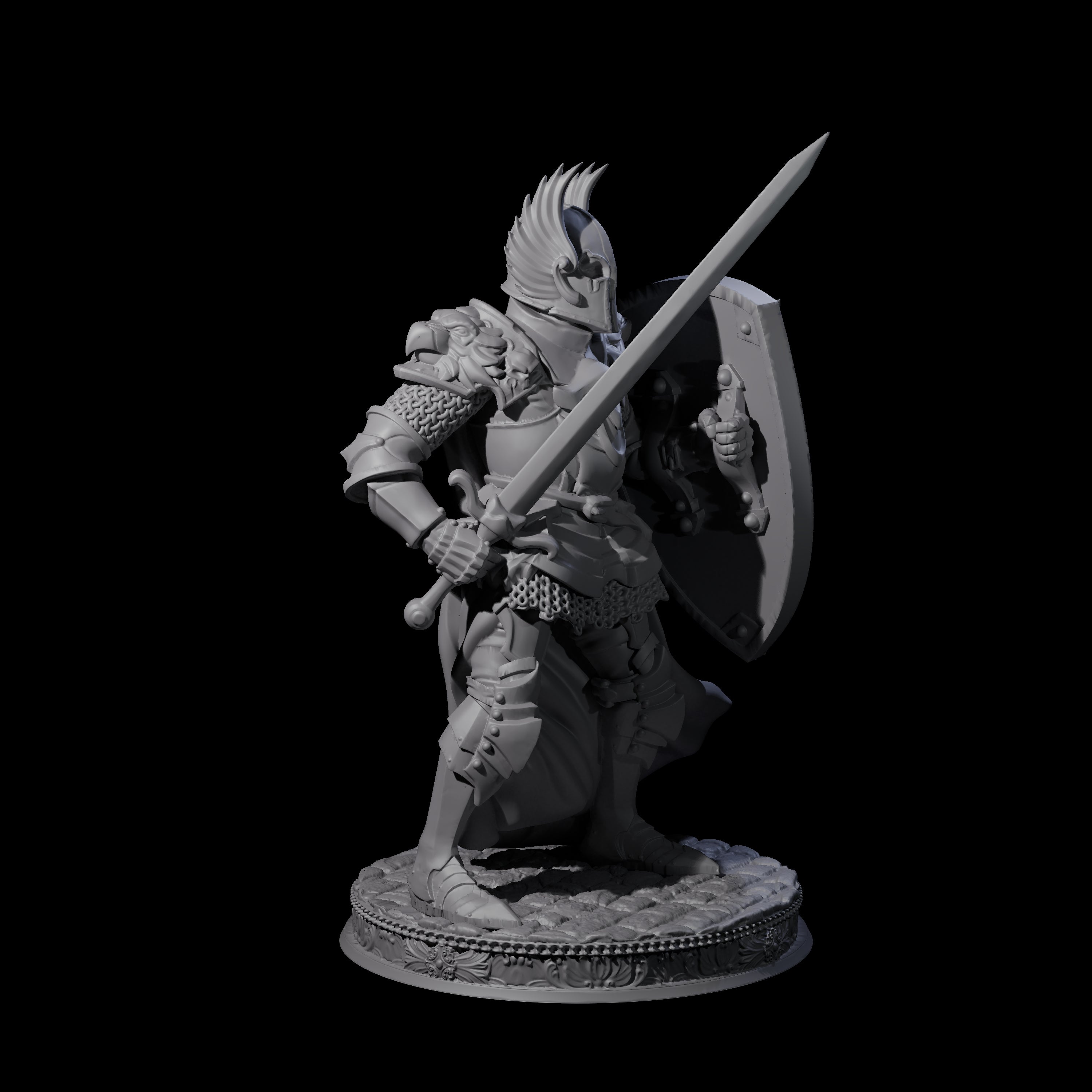 Steadfast Armoured Fighter Miniature for Dungeons and Dragons, Pathfinder or other TTRPGs