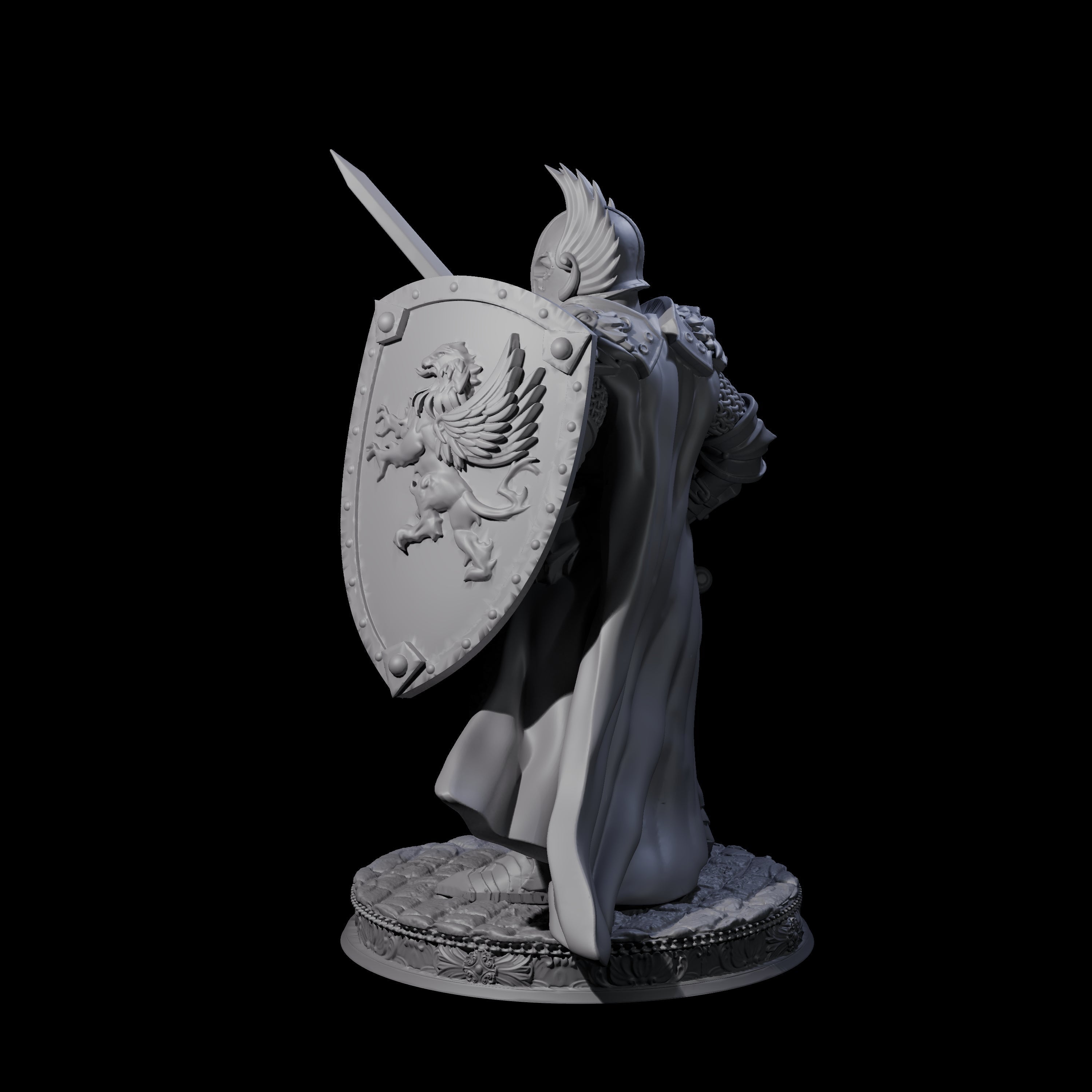 Steadfast Armoured Fighter Miniature for Dungeons and Dragons, Pathfinder or other TTRPGs