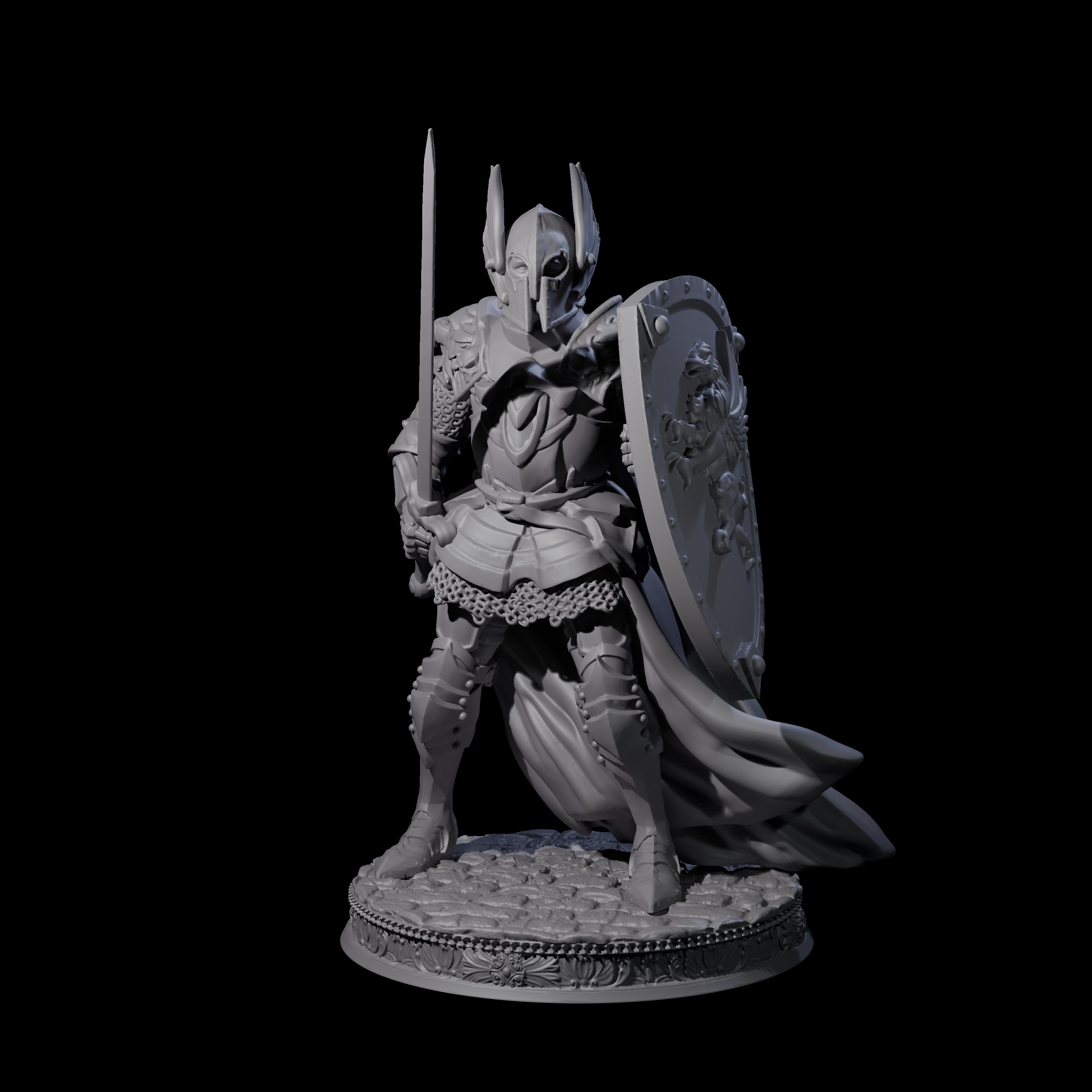 Steadfast Armoured Fighter Miniature for Dungeons and Dragons, Pathfinder or other TTRPGs