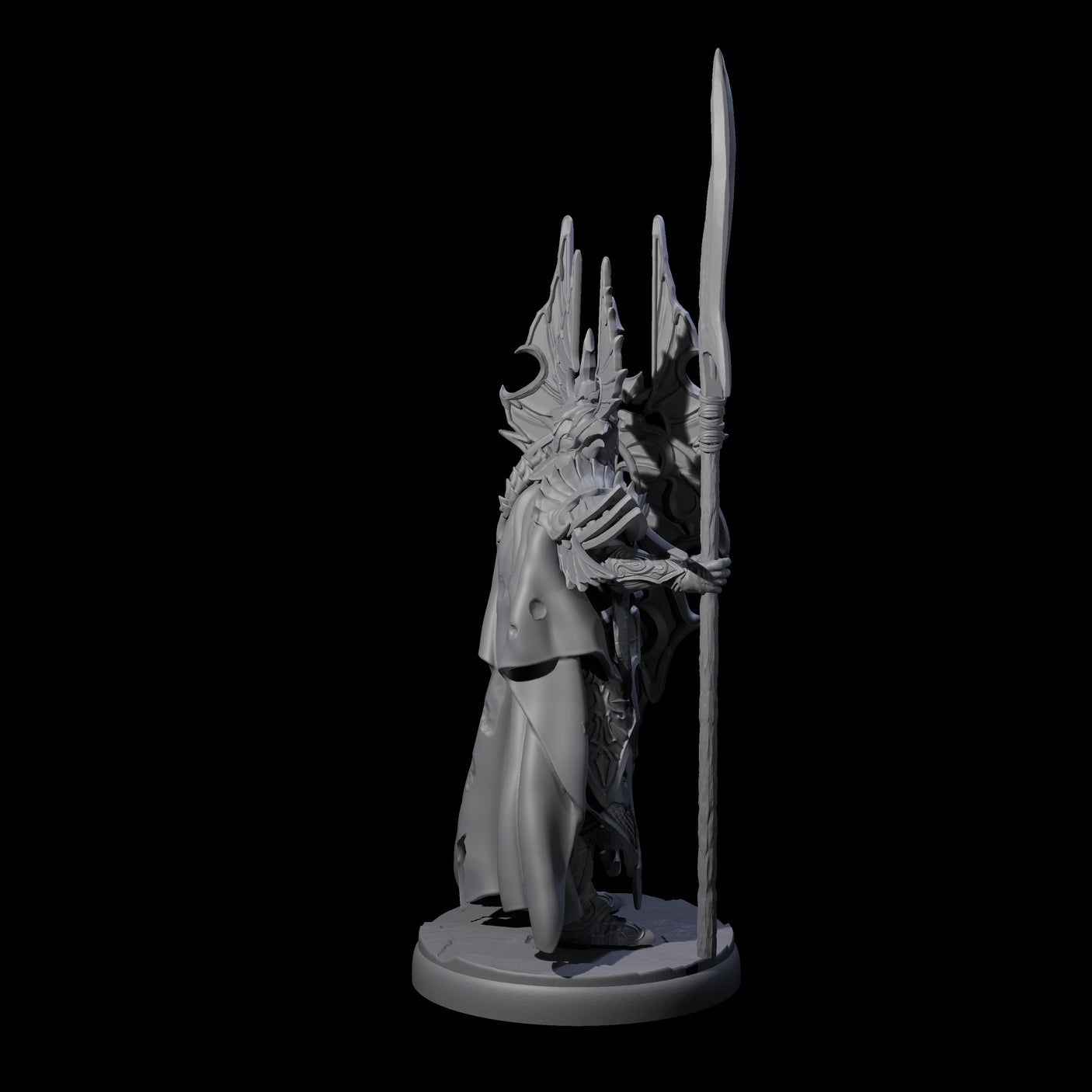 Steadfast Dark Elf Guard A Miniature for Dungeons and Dragons, Pathfinder or other TTRPGs