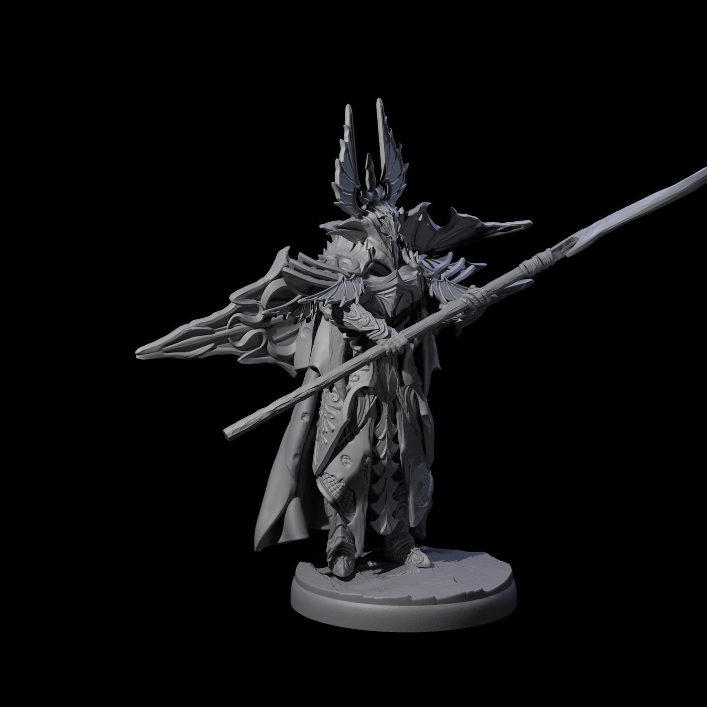 Steadfast Dark Elf Guard C Miniature for Dungeons and Dragons, Pathfinder or other TTRPGs